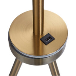 Teamson Home Tripod Floor Lamp With Built-In Usb Port & Glass Table, White/gold - 40 X 40 X 158.8 (Cm) - thumbnail 7