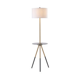 Teamson Home Tripod Floor Lamp With Built-In Usb Port & Glass Table, White/gold - 40 X 40 X 158.8 (Cm) - thumbnail 5