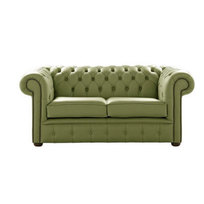 Chesterfield 2 Seater Shelly Mountain Tree Leather Sofa Settee Bespoke In Classic Style - image 1