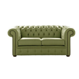 Chesterfield 2 Seater Shelly Mountain Tree Leather Sofa Settee Bespoke In Classic Style - thumbnail 1