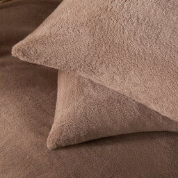 Ohs 2 Pack Teddy Fleece Pillowcase Cover Bedding Set Thermal - Mink - thumbnail 3