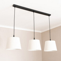 Valuelights Rory Tapered Cream Boucle Lamp Shade 3 Drop Ceiling Pendant Light With Led Bulbs - thumbnail 4