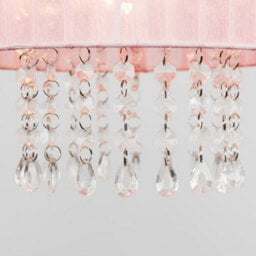 Valuelights Oba Pink Voile Ribbon Wrapped & Acrylic Droplet Ceiling Lamp Shade (D)28Cm - thumbnail 6