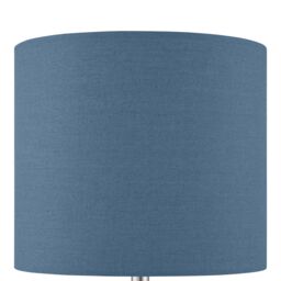 Cylinder Shiny Blue & Clear Glass Fabric Led Table Lamp - thumbnail 5