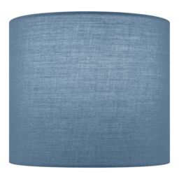 Cylinder Shiny Blue & Clear Glass Fabric Led Table Lamp - thumbnail 4