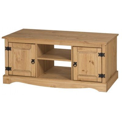 Mercers Furniture Corona 2 Door Flat Screen Media Tv Unit Solid Wood Pine With Mexican Styling Wooden - image 1