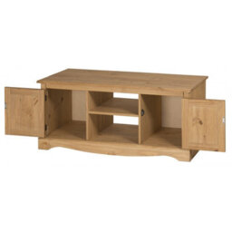 Mercers Furniture Corona 2 Door Flat Screen Media Tv Unit Solid Wood Pine With Mexican Styling Wooden - thumbnail 2