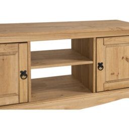 Mercers Furniture Corona 2 Door Flat Screen Media Tv Unit Solid Wood Pine With Mexican Styling Wooden - thumbnail 3