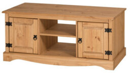 Mercers Furniture Corona 2 Door Flat Screen Media Tv Unit Solid Wood Pine With Mexican Styling Wooden - thumbnail 4