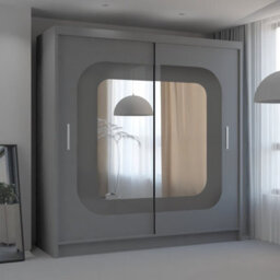 Sliding Wardrobes 4 u LTD Sliding Wardrobes 4U Leagues Freestanding Double Sliding Door Wardrobe - Grey (H)217Cm, (W)150Cm - thumbnail 2
