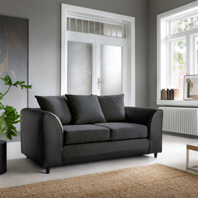 Abakus Direct Dylan Collection 2 Seater Sofa In Black - image 1