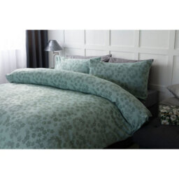 Belledorm Flora Jacquard Duvet Cover Set Duck Egg Blue (Superking) - thumbnail 4