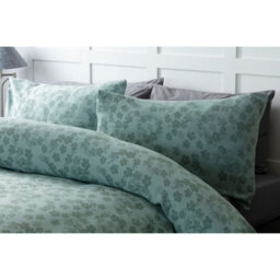 Belledorm Flora Jacquard Duvet Cover Set Duck Egg Blue (Superking) - thumbnail 2