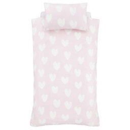 Catherine Lansfield Brushed Cotton Hearts Reversible Duvet Cover Set With Pillowcases Pink - thumbnail 5