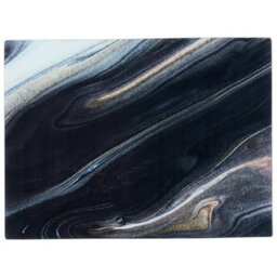 Biznest Glass Clear Surface Kitchen, Office, Or Diy Projects 30X40Cm Worktop Savers (Marble Design Black)