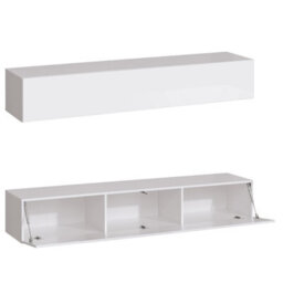 Arte Switch Xv White Gloss Entertainment Unit For Tvs Up To 75 Inch - Bright Modern Design With Led Display Cabinet - thumbnail 3