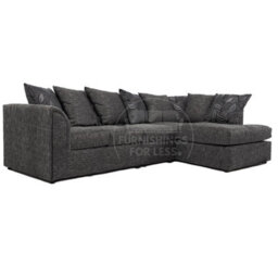 Furnishings For Less UK Byron Dundee Chenille Fabric 5 Seater L Shaped Corner Sofa  Grey Right Hand Facing - thumbnail 1