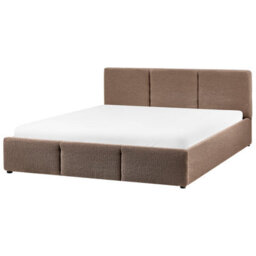 Beliani Ottoman Bed Boucle Bousse 160 X 200 Cm (Eu King Size) Taupe - thumbnail 5