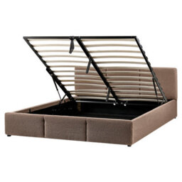 Beliani Ottoman Bed Boucle Bousse 160 X 200 Cm (Eu King Size) Taupe - thumbnail 4