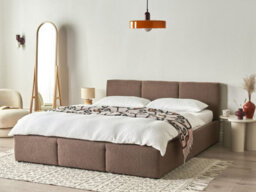 Beliani Ottoman Bed Boucle Bousse 160 X 200 Cm (Eu King Size) Taupe - thumbnail 2