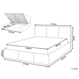 Beliani Ottoman Bed Boucle Bousse 160 X 200 Cm (Eu King Size) Taupe - thumbnail 3