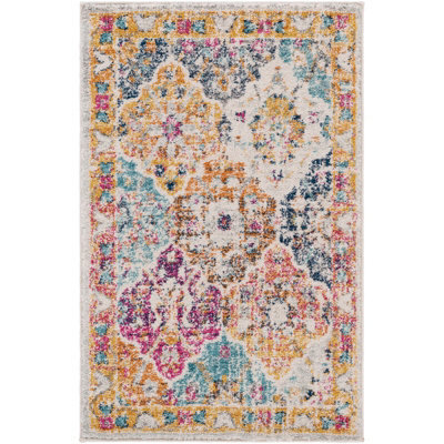 Livabliss Harput-Vintage Orange Blue Beige Grey Traditional Boho Living Dining Bedroom Rug 60 X 90 Cm Easy Care, Non Shedding - image 1