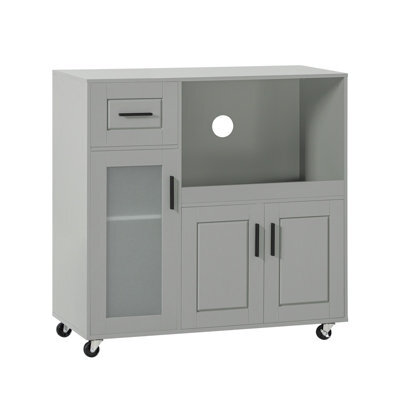 Sobuy Fsb78-Hg, Sideboard Microwave Cabinet Dining Room Cupboard Kitchen Trolley,grey,w89Xd40Xh89.5 - image 1