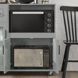 Sobuy Fsb78-Hg, Sideboard Microwave Cabinet Dining Room Cupboard Kitchen Trolley,grey,w89Xd40Xh89.5 - thumbnail 8