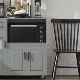 Sobuy Fsb78-Hg, Sideboard Microwave Cabinet Dining Room Cupboard Kitchen Trolley,grey,w89Xd40Xh89.5 - thumbnail 5