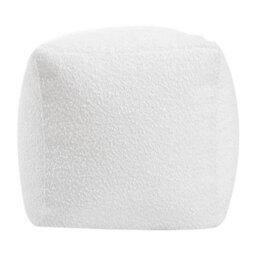 Living And Home White Fabric Polystyrene Filling Foot Stool 545 mm - thumbnail 3