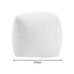 Living And Home White Fabric Polystyrene Filling Foot Stool 545 mm - thumbnail 5