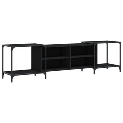 Berkfield Industrial Tv Cabinet Black 203X37X50 Cm Engineered Wood - image 1