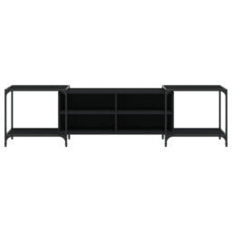 Berkfield Industrial Tv Cabinet Black 203X37X50 Cm Engineered Wood - thumbnail 4