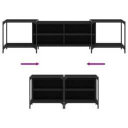 Berkfield Industrial Tv Cabinet Black 203X37X50 Cm Engineered Wood - thumbnail 7