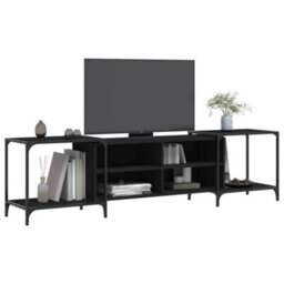 Berkfield Industrial Tv Cabinet Black 203X37X50 Cm Engineered Wood - thumbnail 3