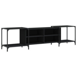 Berkfield Industrial Tv Cabinet Black 203X37X50 Cm Engineered Wood - thumbnail 1