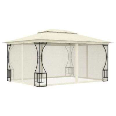 Berkfield Gazebo With Nets 300X400X265 Cm Cream - image 1