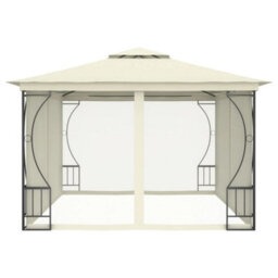 Berkfield Gazebo With Nets 300X400X265 Cm Cream - thumbnail 3