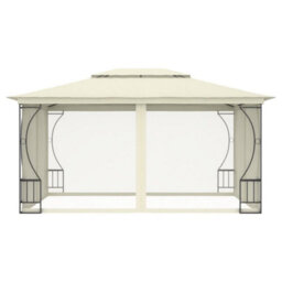 Berkfield Gazebo With Nets 300X400X265 Cm Cream - thumbnail 2