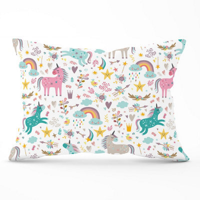 Warren Reed Designer Unicorn And Rainbows Cushions 33Cm X 48Cm