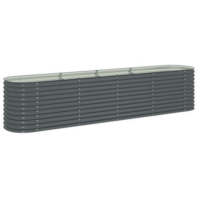 Berkfield Practical Garden Raised Bed 400X80X81 Cm Galvanised Steel Grey - image 1