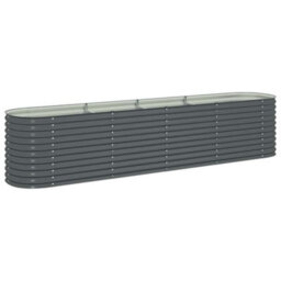 Berkfield Practical Garden Raised Bed 400X80X81 Cm Galvanised Steel Grey - thumbnail 1