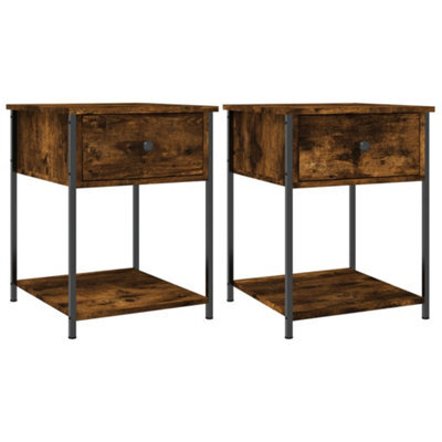 Berkfield Elegant Bedside Tables 2 Pcs Smoked Oak 44X45X58 Cm Engineered Wood - image 1