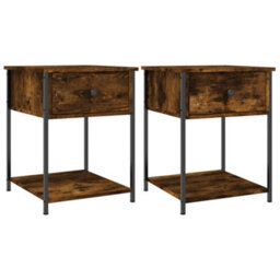 Berkfield Elegant Bedside Tables 2 Pcs Smoked Oak 44X45X58 Cm Engineered Wood - thumbnail 1