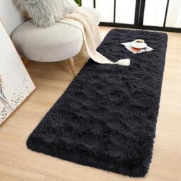 Ameha Shaggy Non Slip Living Room Fluffy Black Area Rugs For Bedroom Hallway Runner Rug 60 X 220 Cm - thumbnail 6