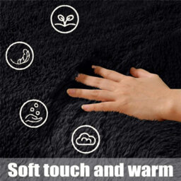 Ameha Shaggy Non Slip Living Room Fluffy Black Area Rugs For Bedroom Hallway Runner Rug 60 X 220 Cm - thumbnail 4
