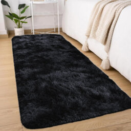 Ameha Shaggy Non Slip Living Room Fluffy Black Area Rugs For Bedroom Hallway Runner Rug 60 X 220 Cm - thumbnail 5