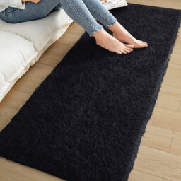 Ameha Shaggy Non Slip Living Room Fluffy Black Area Rugs For Bedroom Hallway Runner Rug 60 X 220 Cm - thumbnail 2
