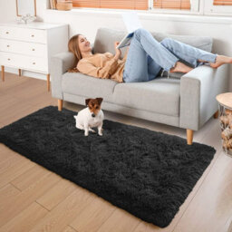 Ameha Shaggy Non Slip Living Room Fluffy Black Area Rugs For Bedroom Hallway Runner Rug 60 X 220 Cm - thumbnail 9