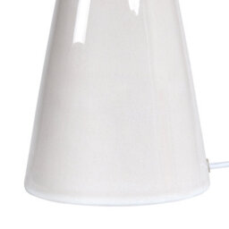 Wyld And Coco White Ceramic Table Lamp With Natural Rattan Shade, Warm Ambient Light, W18 X D18 X H55 Cm - thumbnail 6